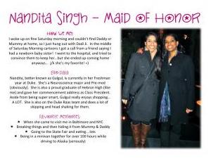 Nandita Singh aka Maid of Honor!